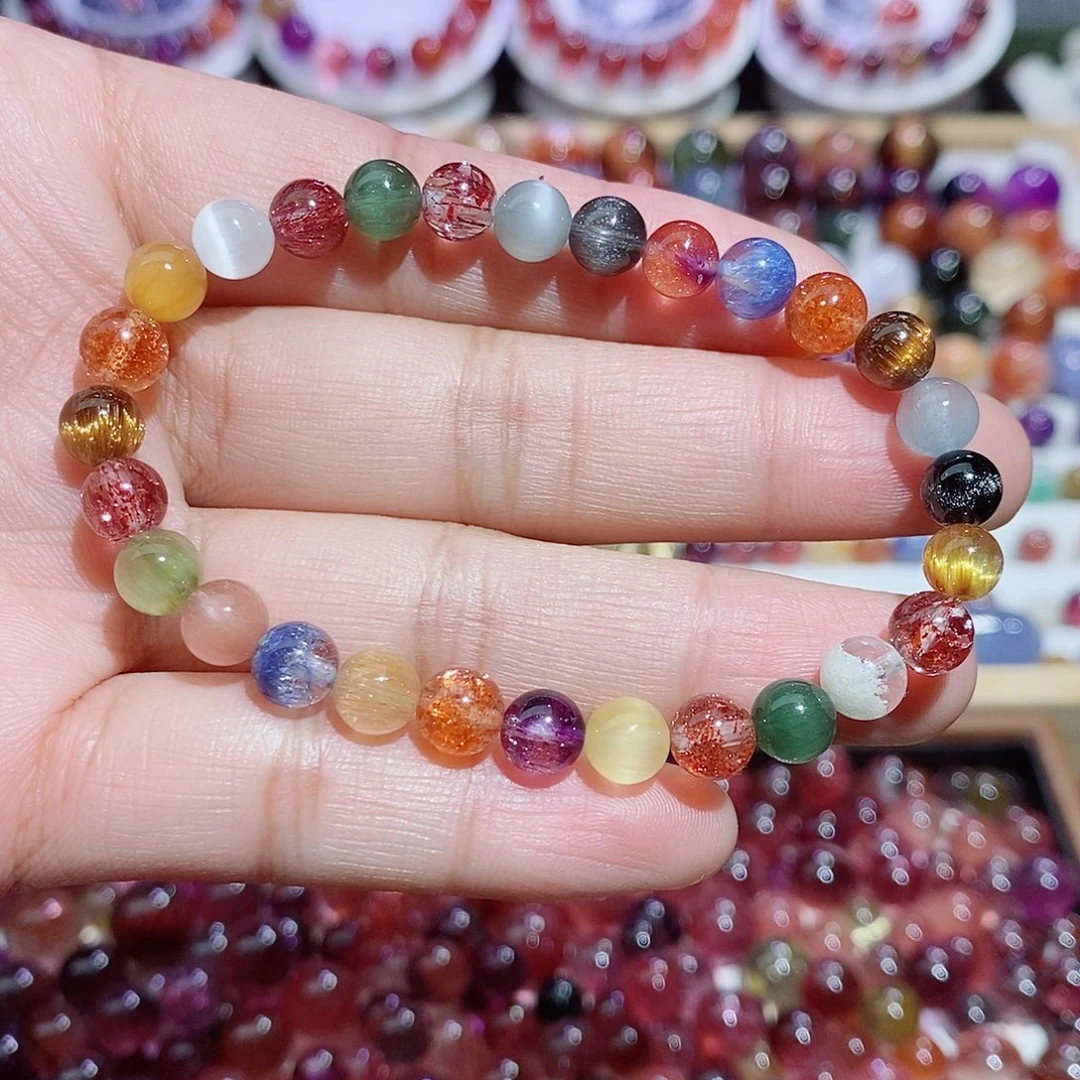 珠宝半成品未镶嵌水晶多宝手串