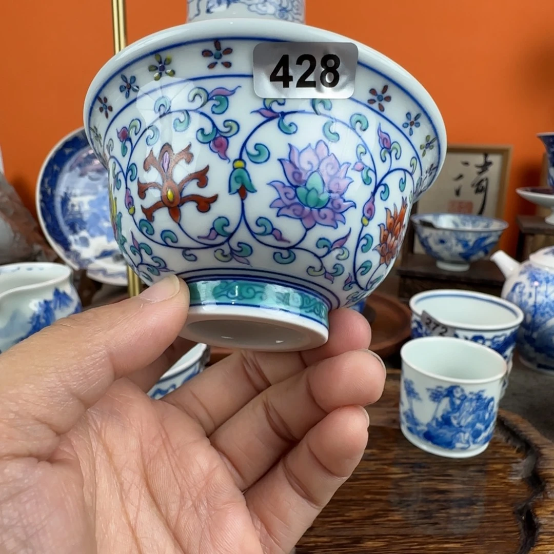 瓷片景德镇手绘青花茶器428