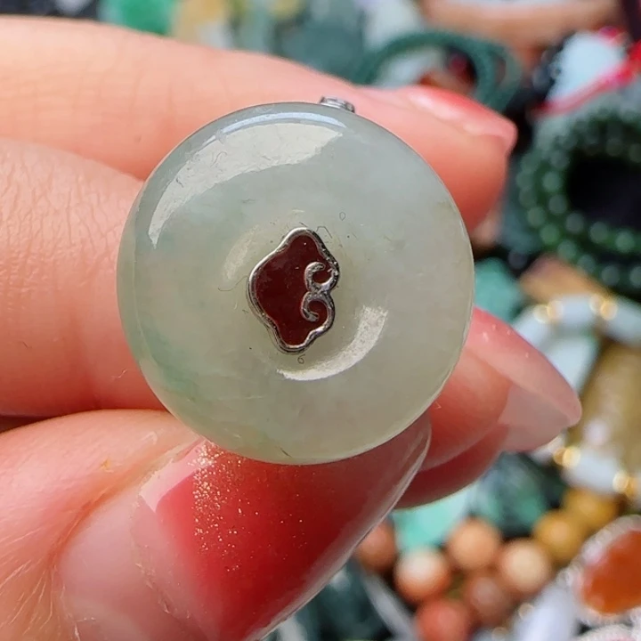 翡翠戒指银S925镶嵌天然A货82