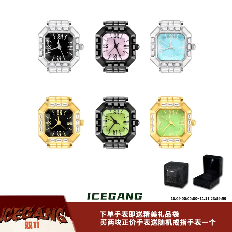 ICEGANG罗马戒指手表男女复古轻奢hiphop个性老钱风情侣双11好物