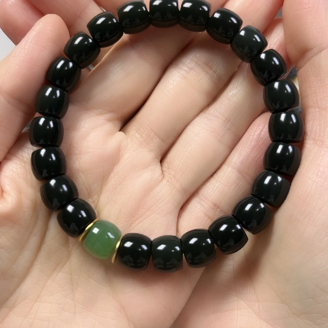 和田玉未镶嵌手串卡9直切