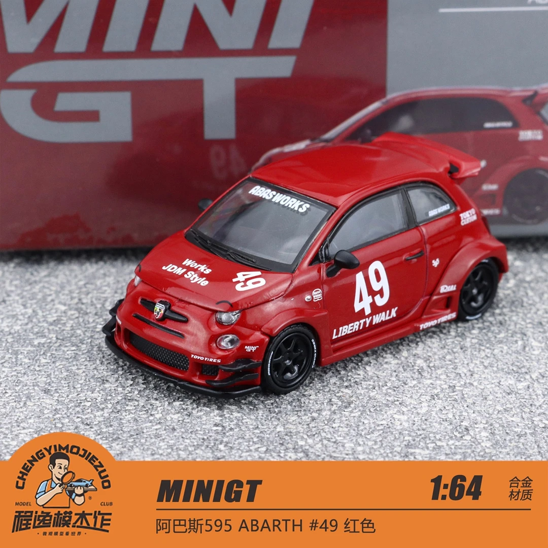 MINIGT 1:64 阿巴斯595 ABARTH #49 红色 合金车模 963