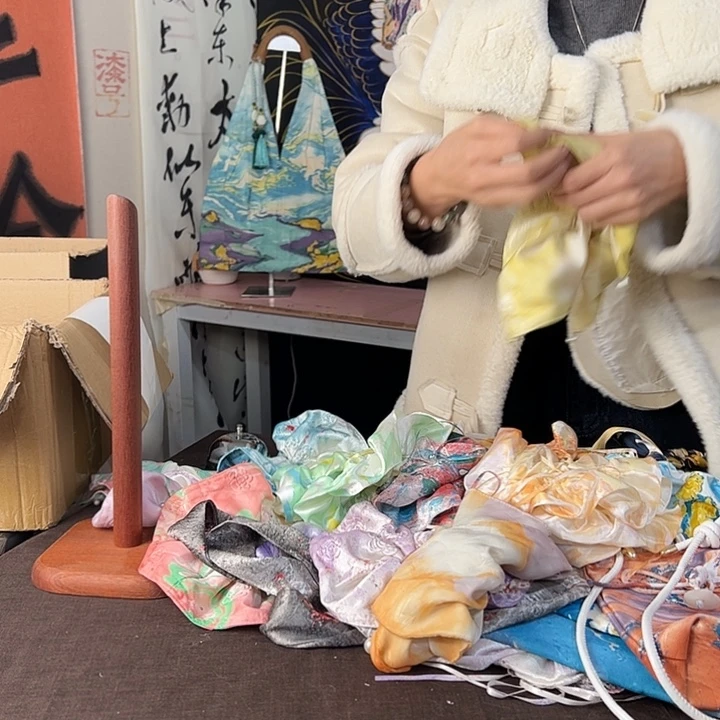 流***ё722珍珠发圈姜黄色不退不换