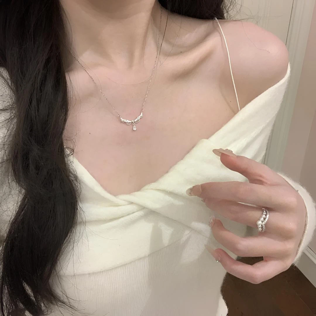 温柒 钛钢项链 蕾丝花边项链轻奢小众时尚百搭高级精致设计锁骨链