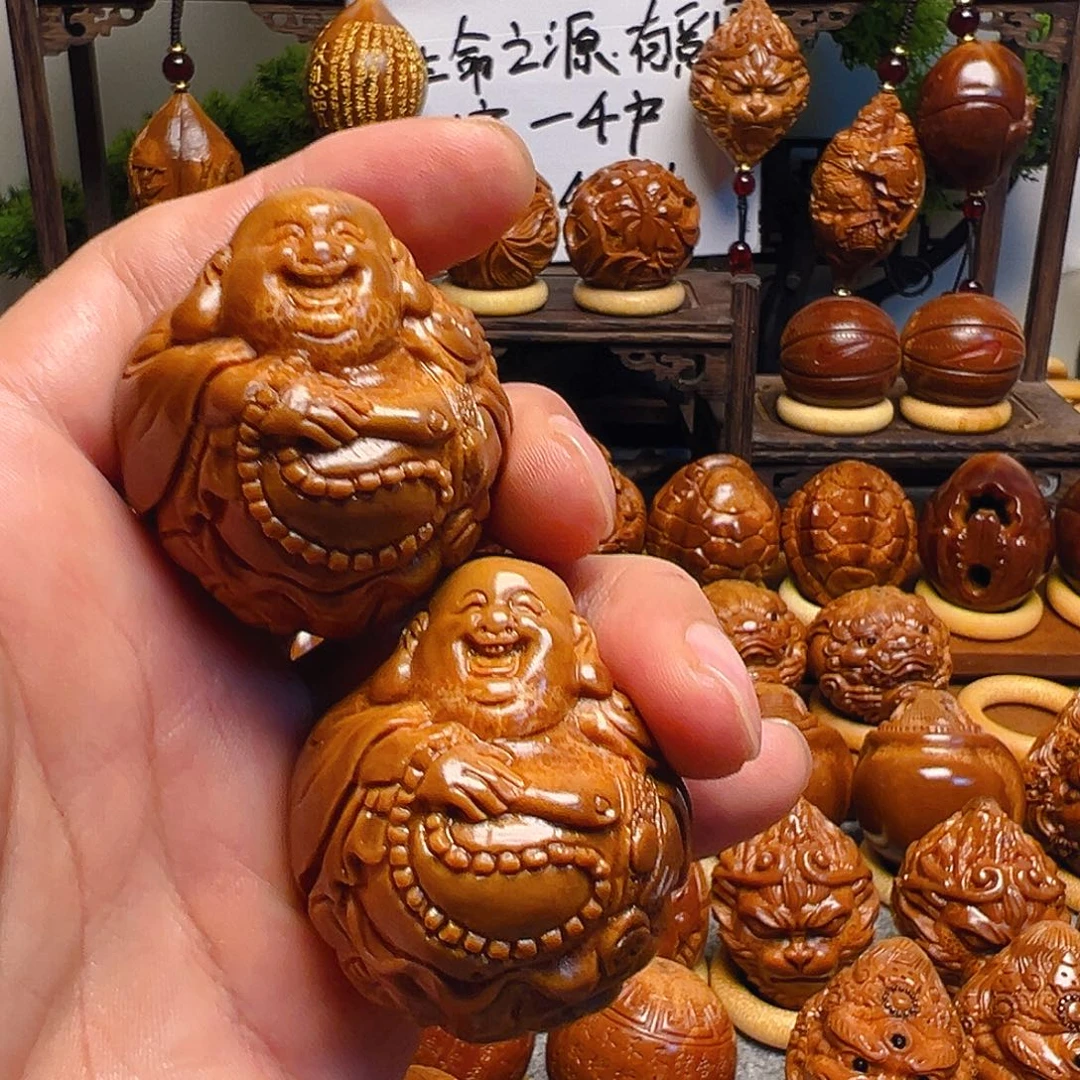 橄榄核手串/手链一**茶象弥勒。