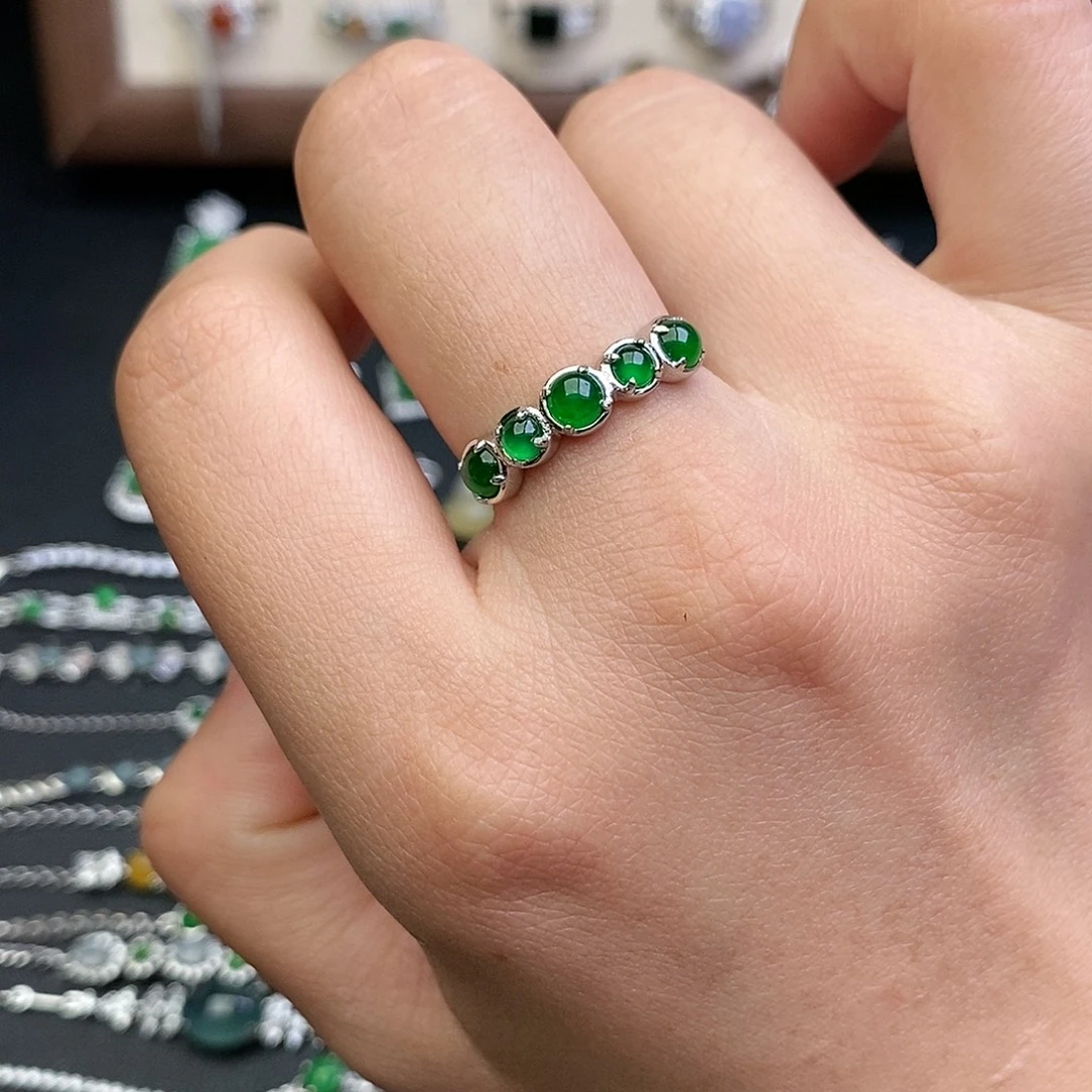 翡翠银S925镶嵌戒指