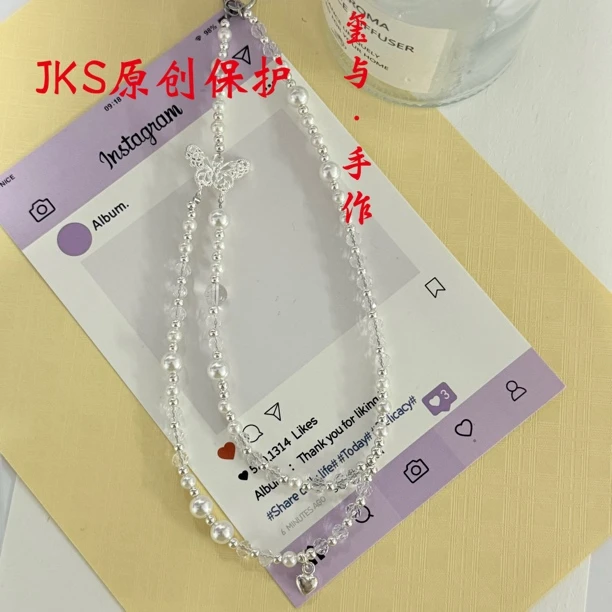 〖纯手工精编〗JKS原创正版手机挂件仙女双层蝴蝶钥匙挂饰时尚ins风
