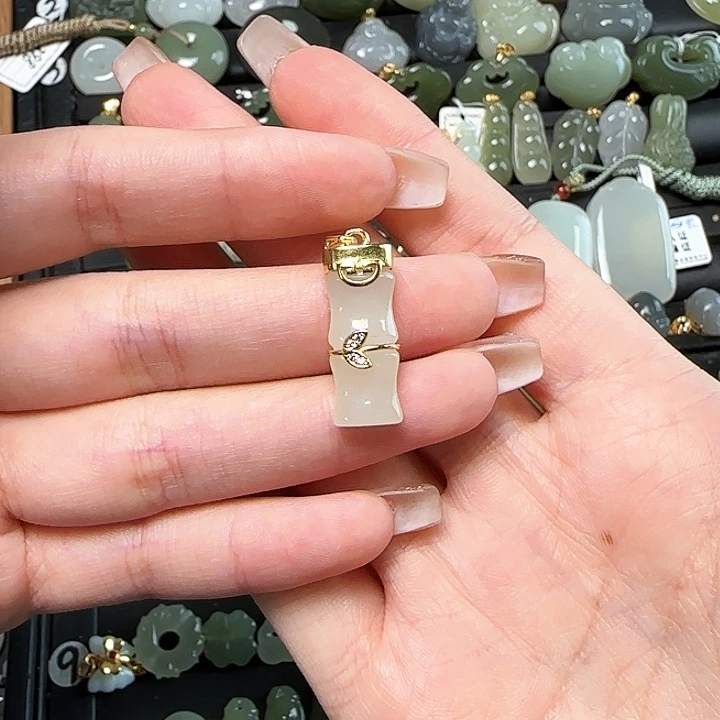 和田玉银S925镶嵌颈饰