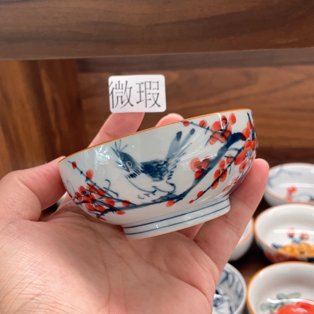 釉下手绘茶具微瑕