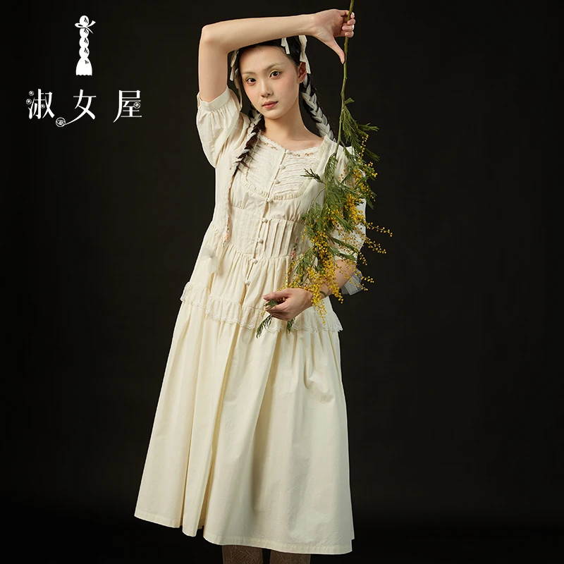 淑女屋官方旗舰店 西伯利亚公主。纯洁 白桦林公主连衣裙