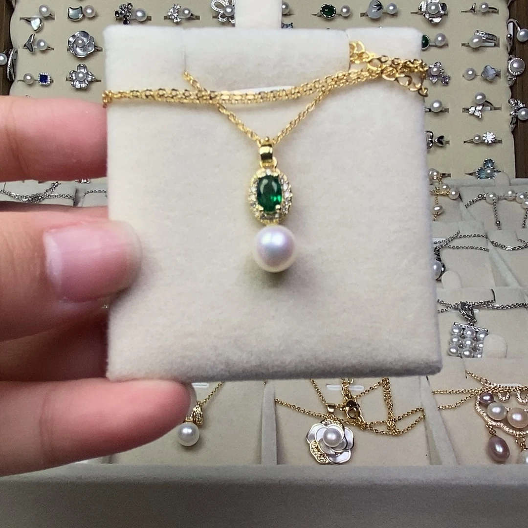 银S925镶嵌耳饰淡水珍珠