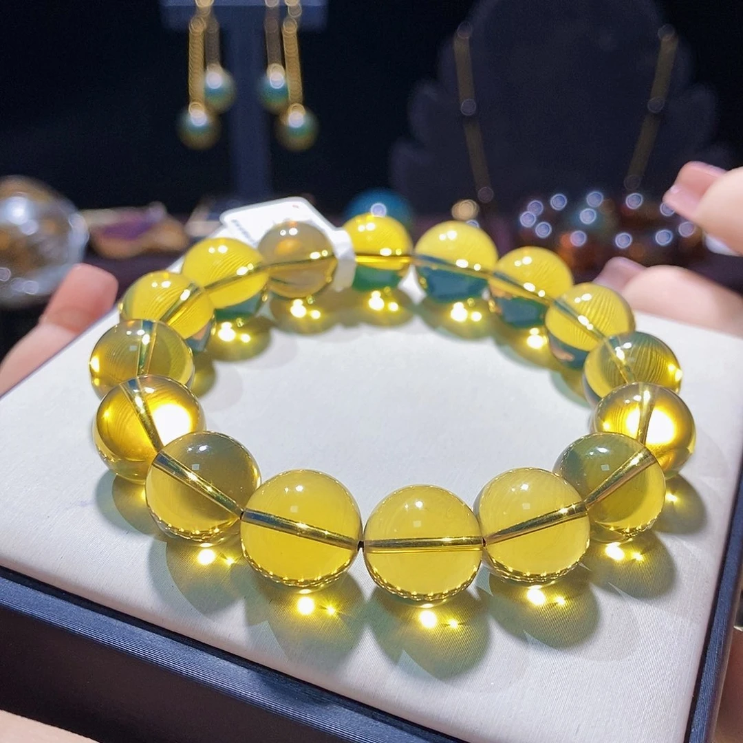 蓝珀手串未镶嵌尺寸12