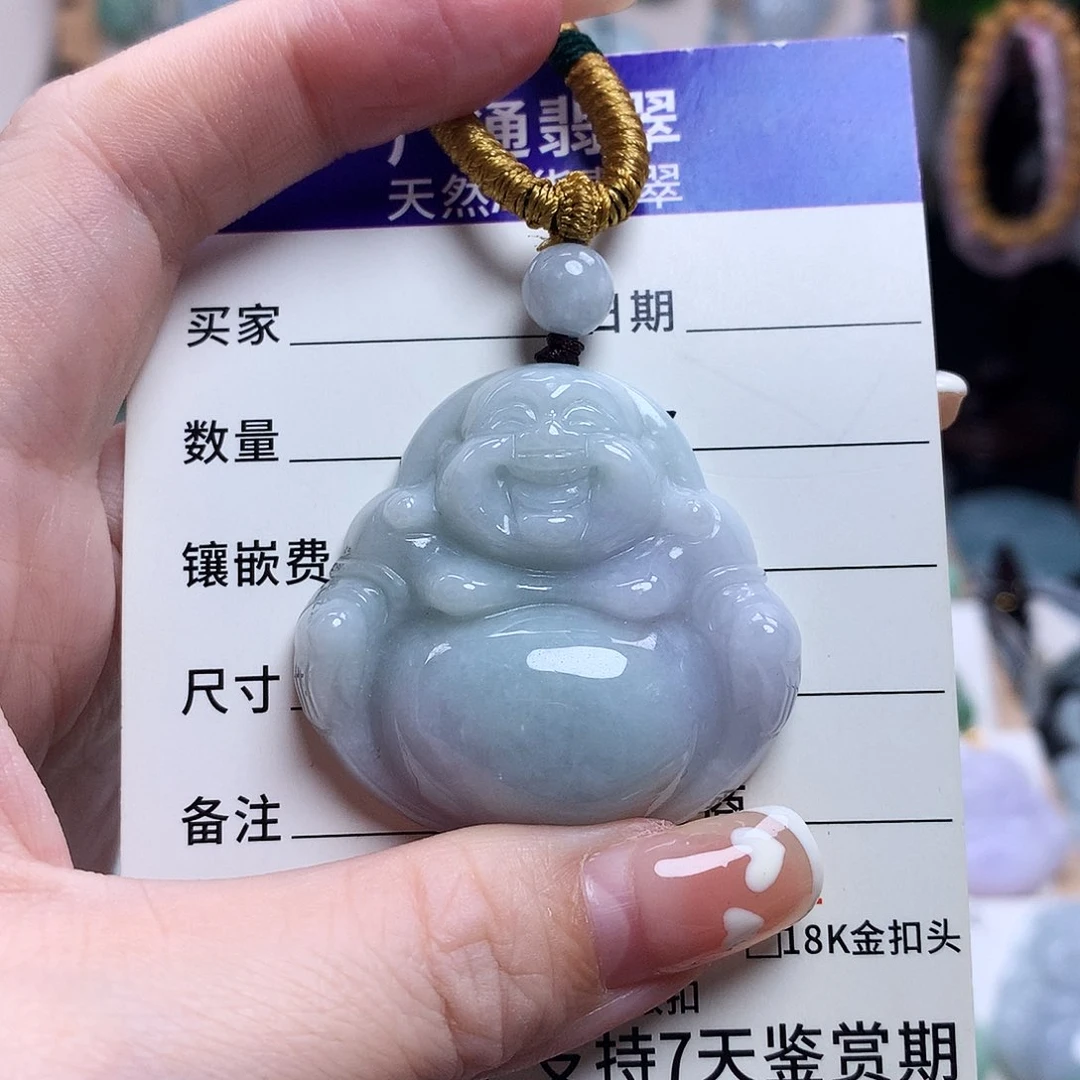 翡翠未镶嵌颈饰佛公26