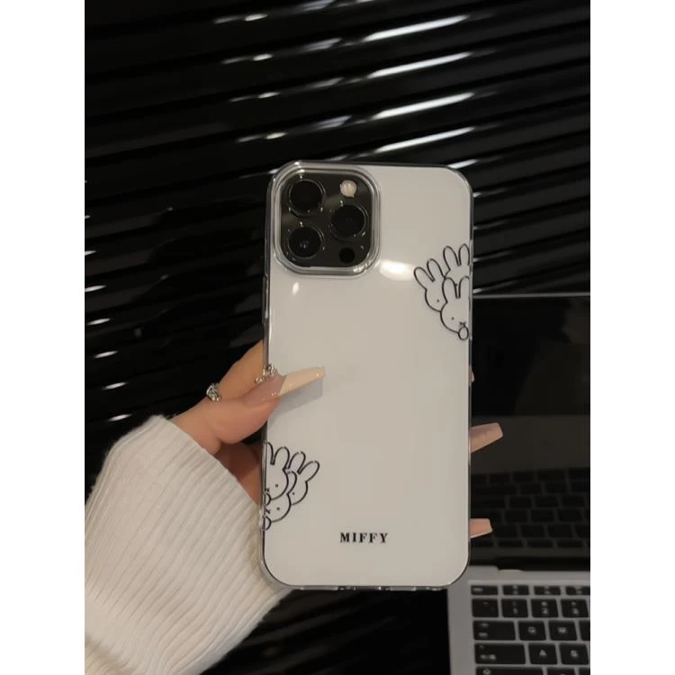 适用于苹果16promax双层IMD手机壳iPhone15可爱华为p米菲兔叠叠乐
