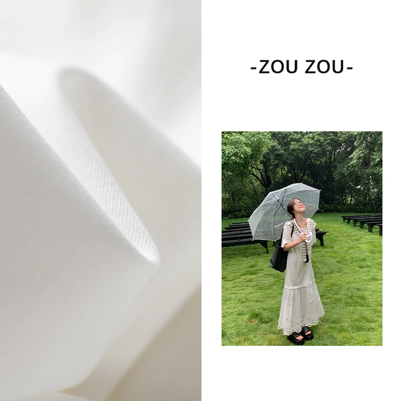 【精致懒人】邹邹小个子法式拼接连衣裙女夏设计感宽松镂空刺绣长裙