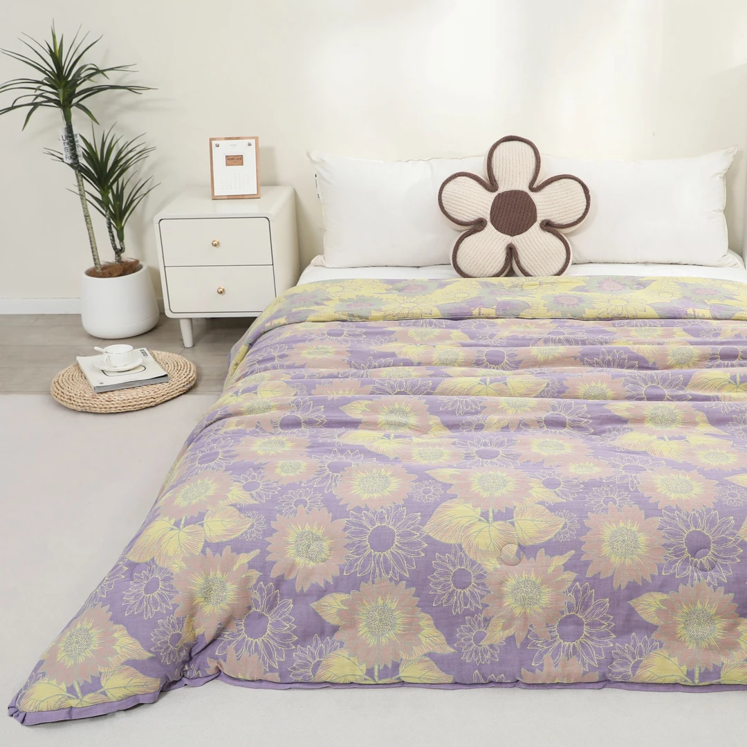 【紫向日葵】纯棉双层秋冬被120*150cm