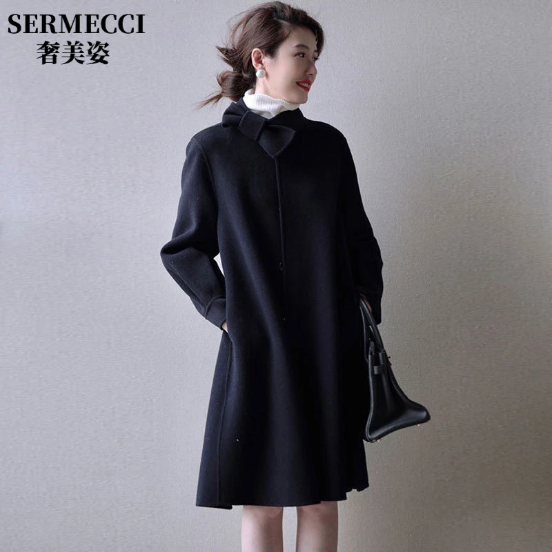 小香风女神范毛呢连衣裙女装法式复古赫本风别致高级感外套女秋季