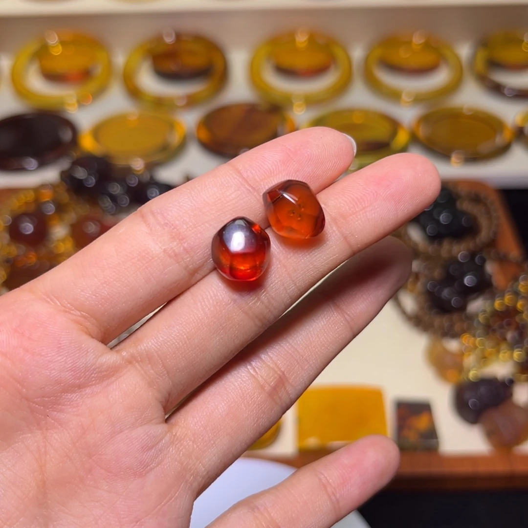 未镶嵌琥珀手镯血珀耳钉