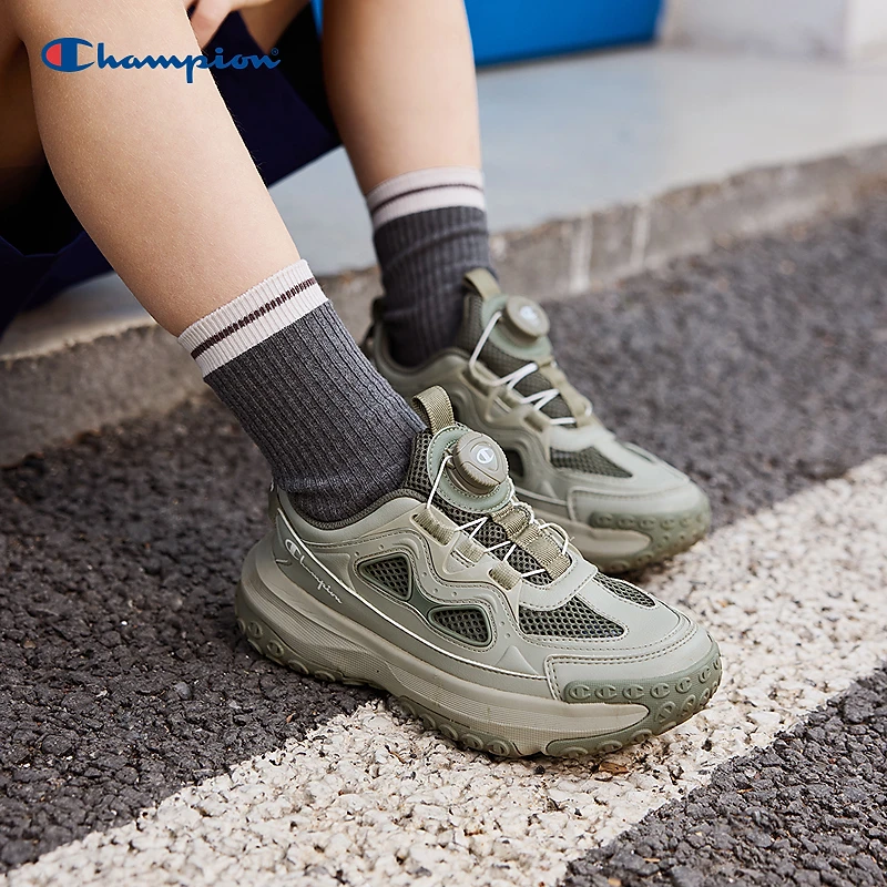 Champion冠军童鞋25夏季男女中大童潮流旋钮网面老爹鞋 25SSO12D