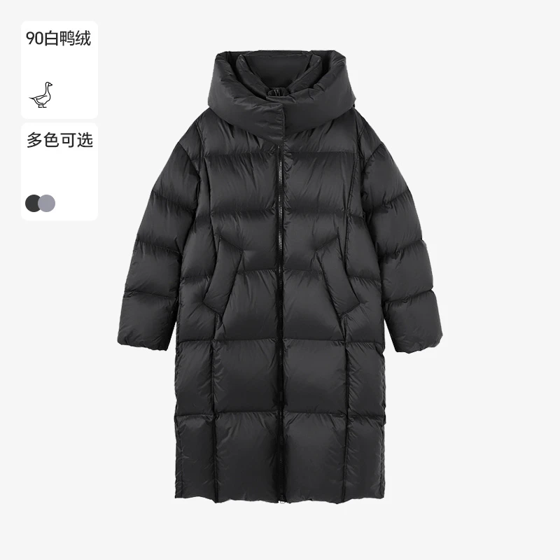 Basic House/百家好冬季韩版时尚户外中长款好羽绒服-B0624A5P672
