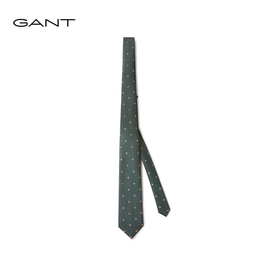 GANT/甘特2025新款男学院风休闲复古波点设计婚礼高级斜条纹领带