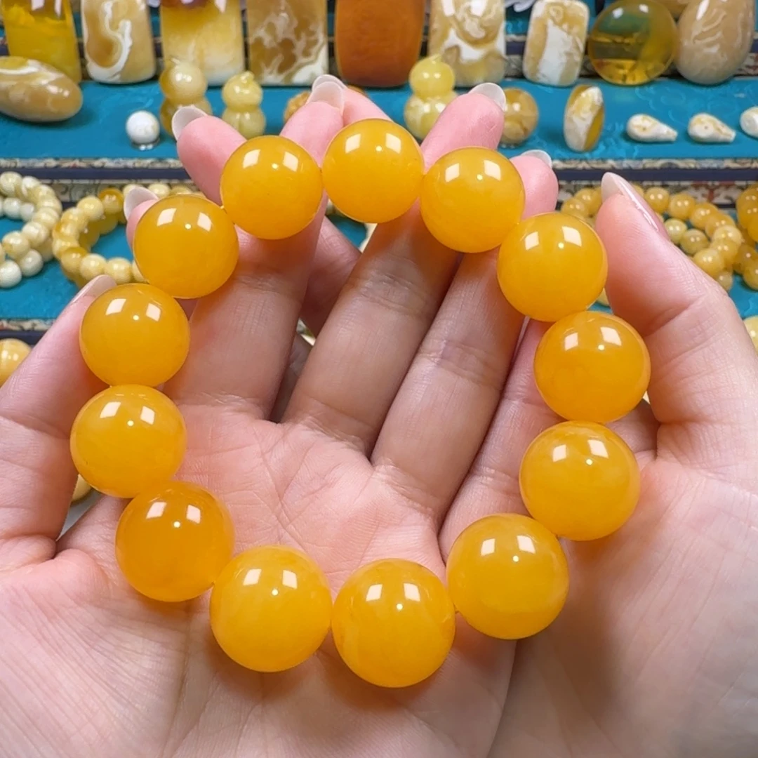琥珀未镶嵌手链蜜蜡