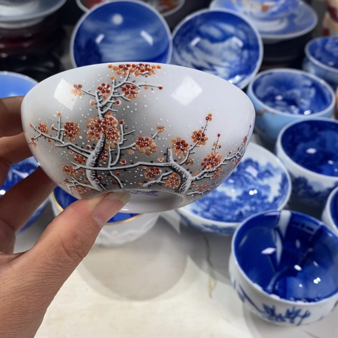 粉彩梅花主人杯杯