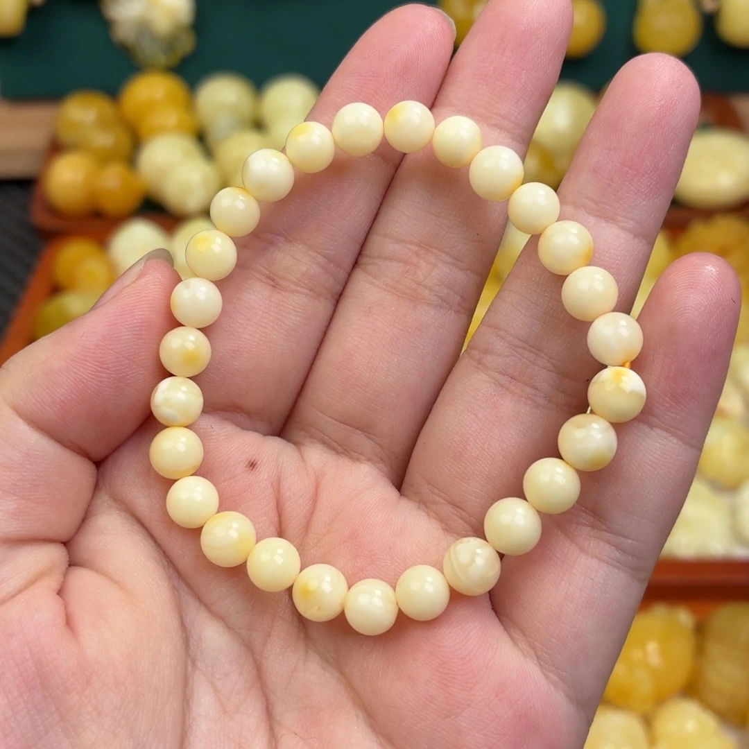蜜蜡未镶嵌毛衣链蜜蜡