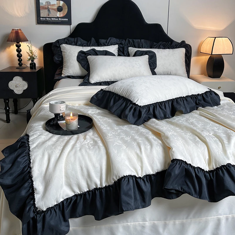 水星新家纺2025年初夏水洗提花 被套四件套 夏被四件套（提供买