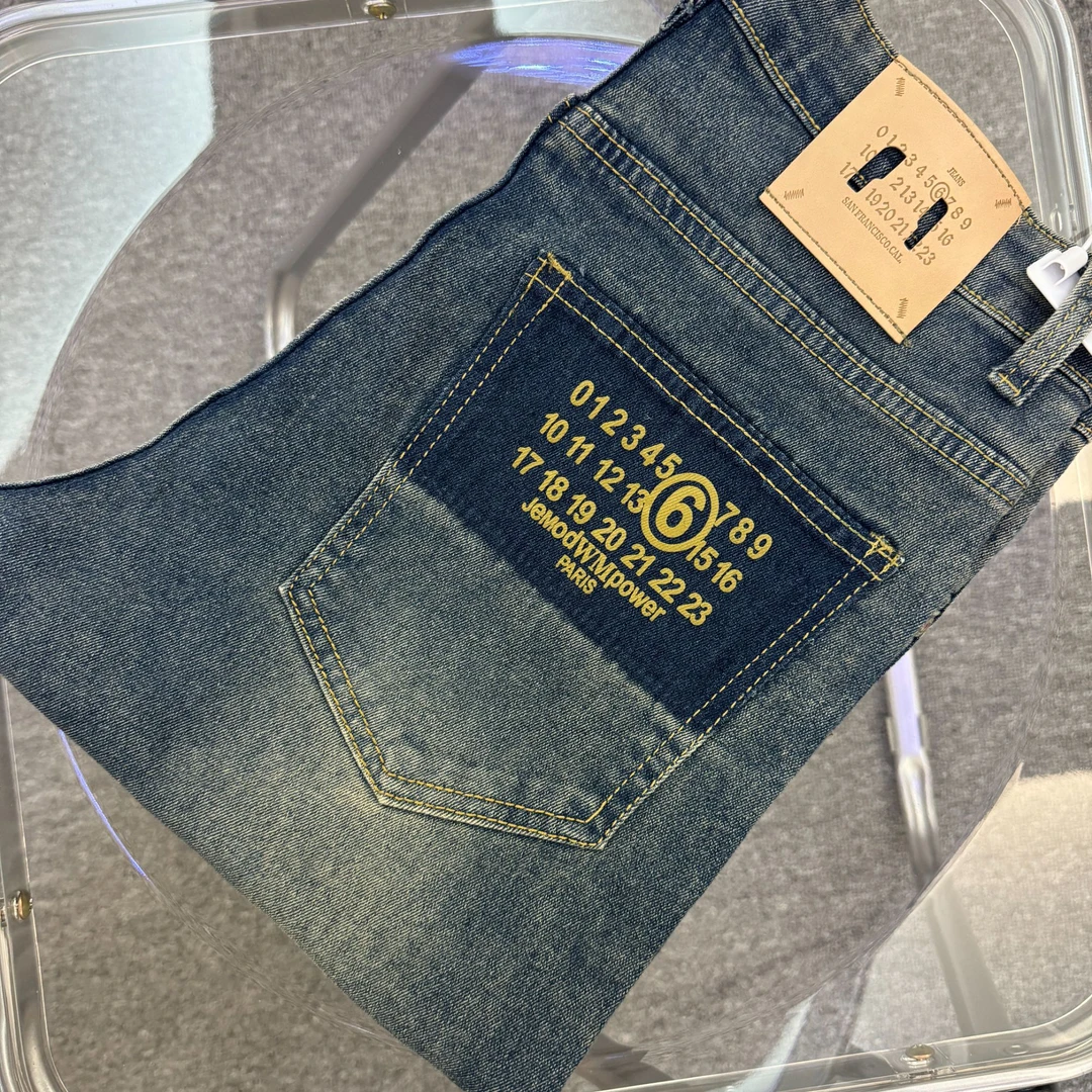 美式复古牛仔裤男夏季潮牌印花潮男痞帅休闲小直筒九分裤