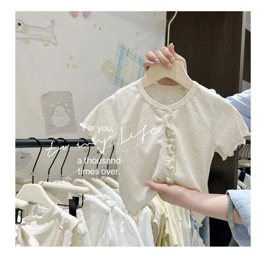 AC563~YX·25夏~木耳边短袖针织衫X6201