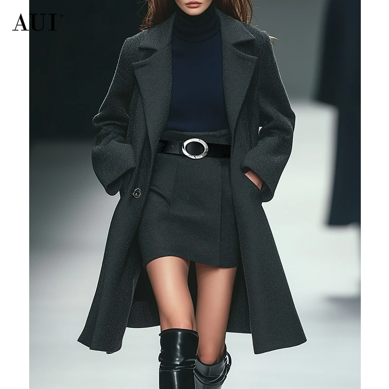 【雅姐甄选】AUI灰色设计感高级御姐气质半身裙-24D146927