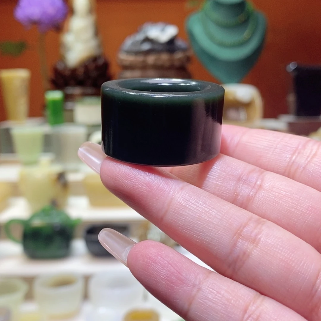 未镶嵌和田玉把件和田玉青玉扳指22mm