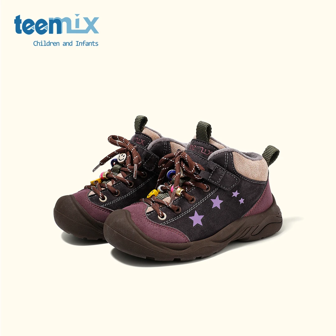 天美意童鞋2025年冬季新款女童加绒保暖棉鞋男童中大童二棉运动鞋