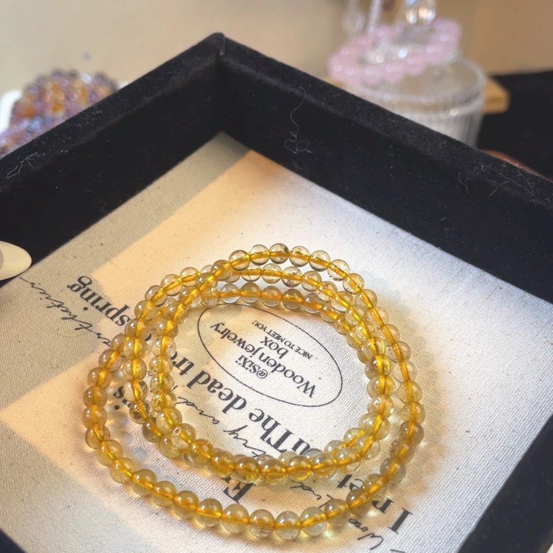 紫晶手链未镶嵌三圈黄水