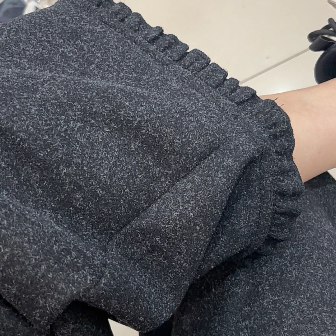 加绒加厚羊绒花瓣裤