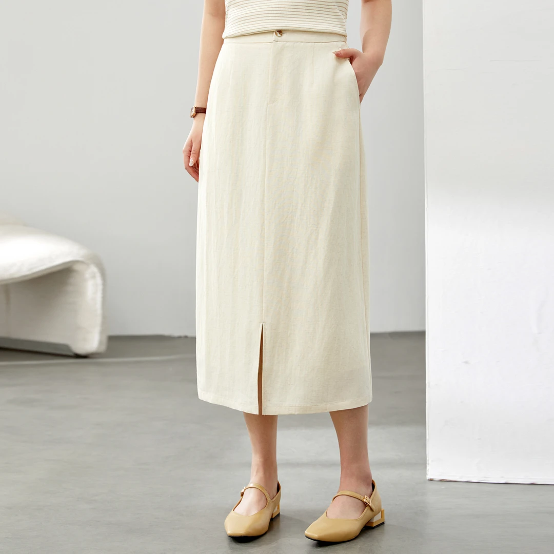 【文艺风简约气质时尚百搭半身裙】纤莉秀A大码女装2025新款QK0926