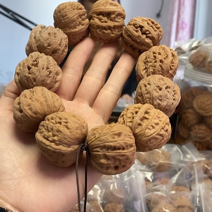 把件文玩核桃39平谷元宝手持黄