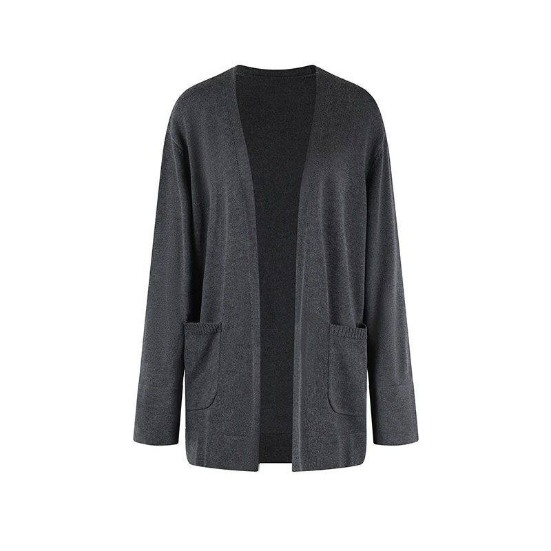 【CNLEEWEI】noundnound灰色慵懒风长袖毛针织开衫外套女25春夏新款