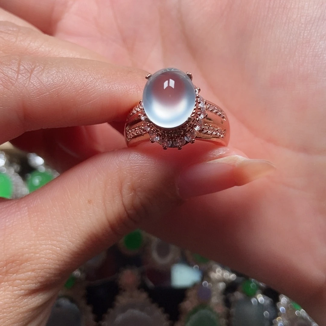 粉***～翡翠未镶嵌戒指翡翠戒指