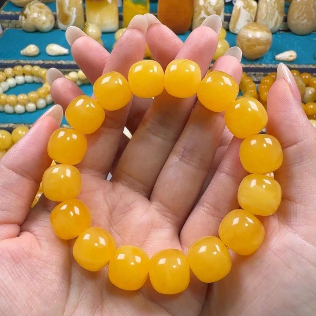 琥珀未镶嵌手链蜜蜡