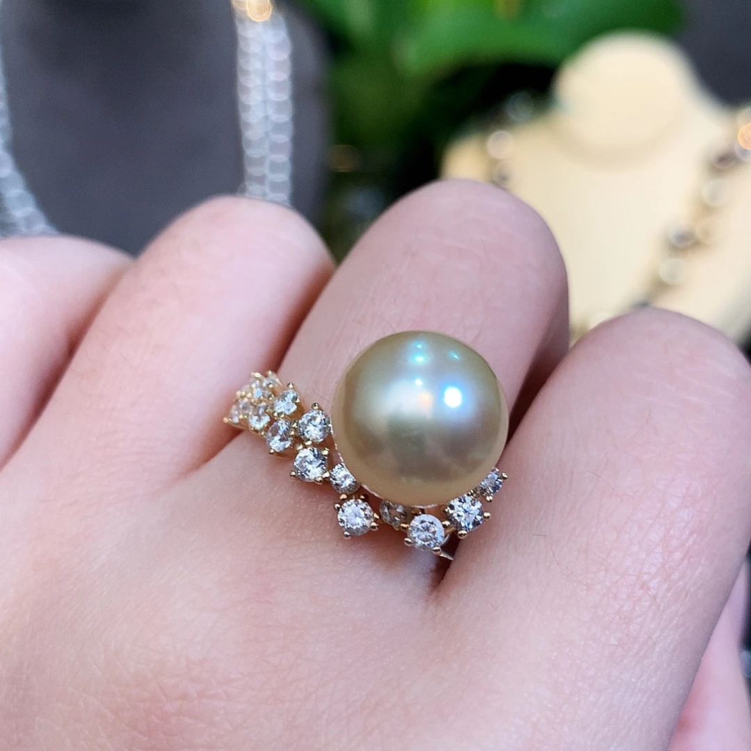 海水珍珠戒指银S925镶嵌