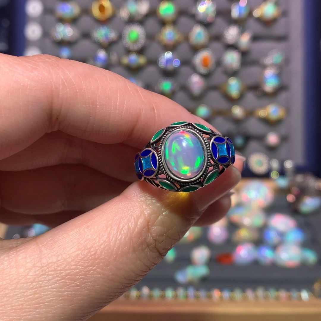 银S925镶嵌欧泊戒指款式