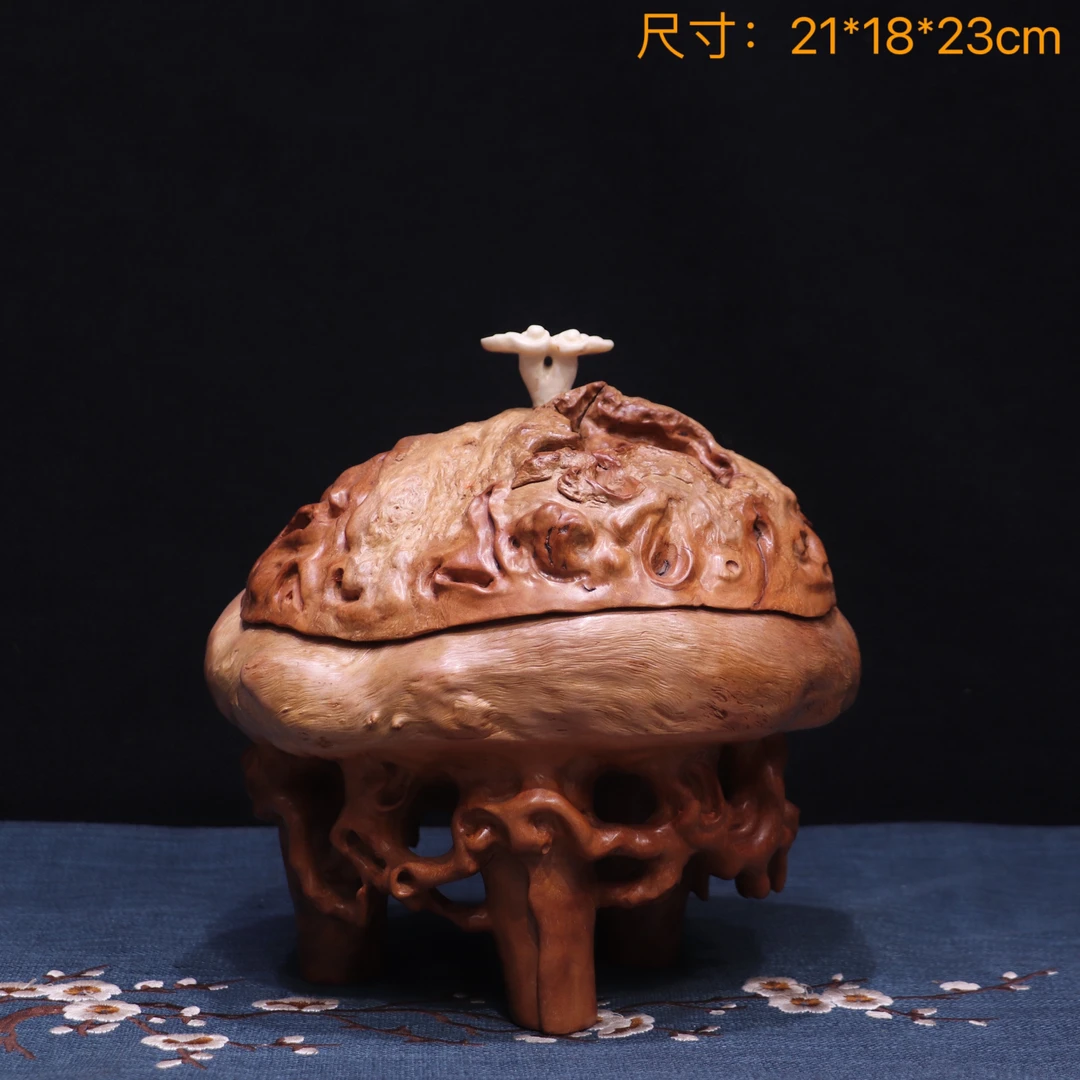 荔枝木三足熏香炉三脚盘香炉茶室意境空间香道文房雅器