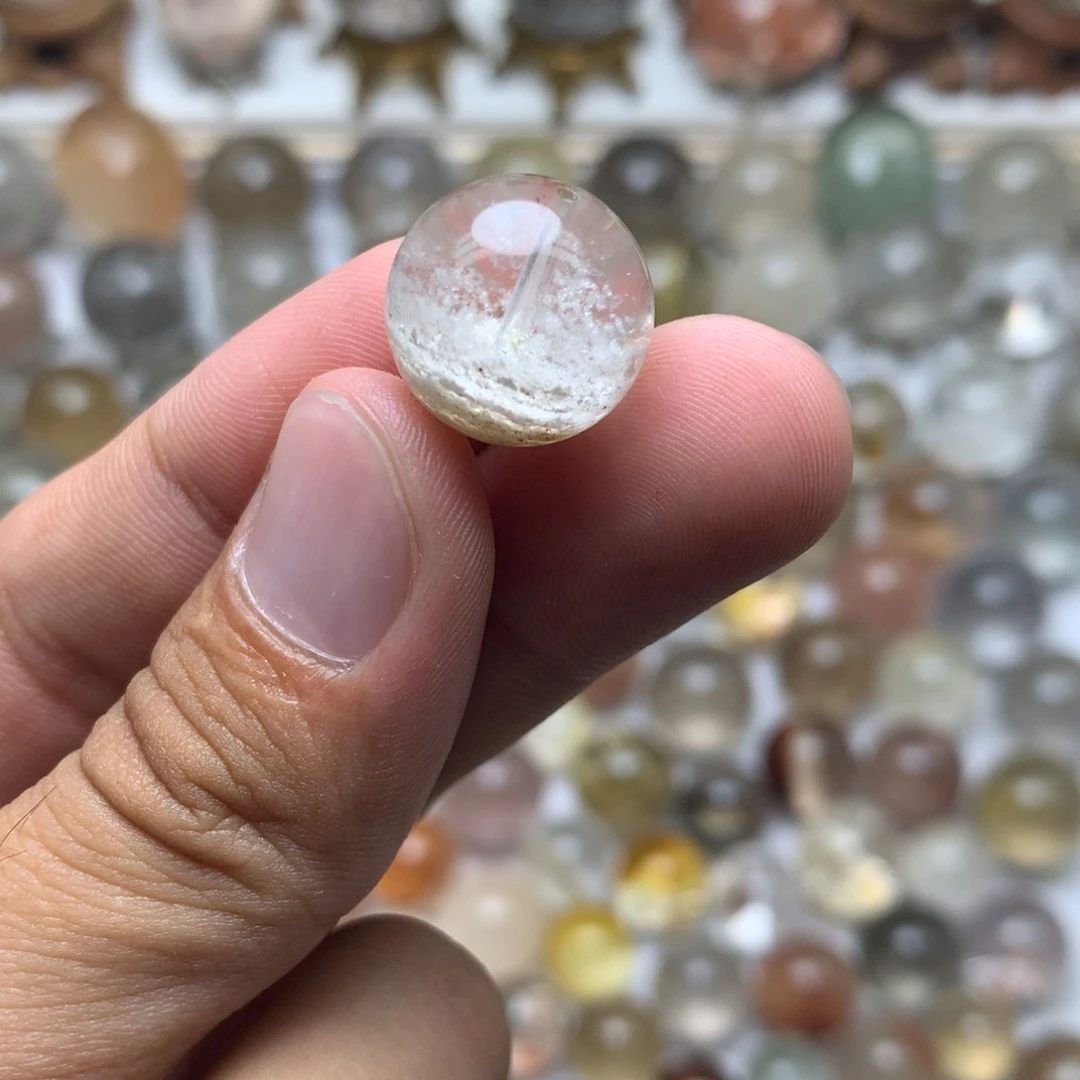 水晶珠宝半成品未镶嵌白幽灵球