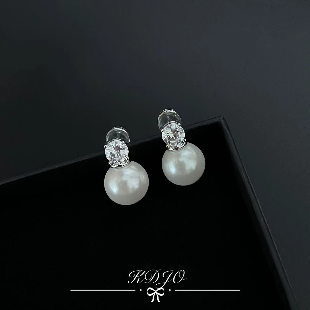 铜合金耳饰 E0367珠珠耳钉耳环高级感耳饰女士气质轻奢小众高级感