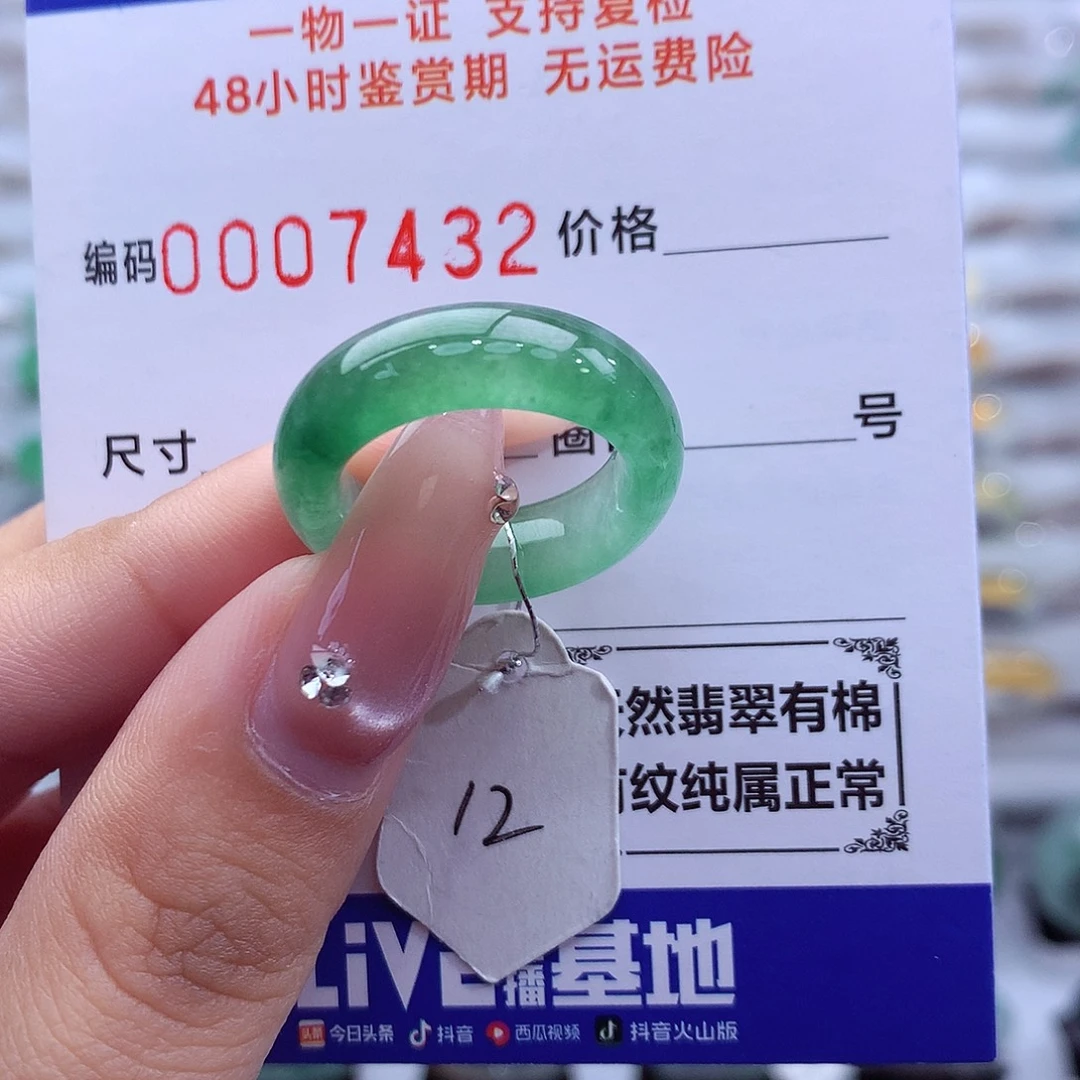 翡翠未镶嵌戒指天然
