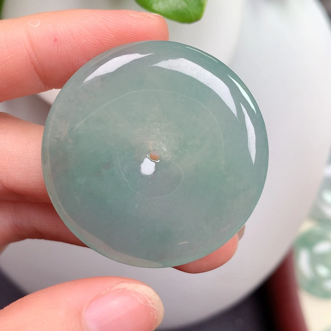 翡翠未镶嵌颈饰平安扣 37.9-5.8mm