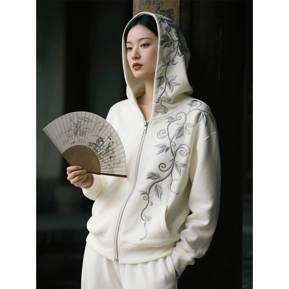 新中式国风高级感独特连帽卫衣裤子两件套装休闲风2025年秋季新款