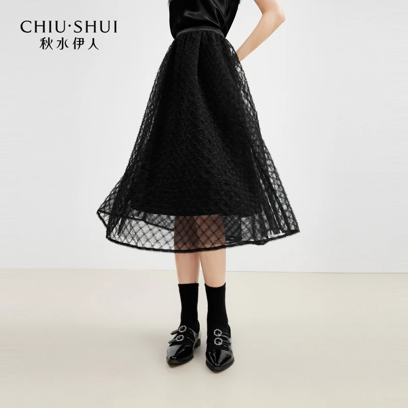 【小铃铛】秋水伊人网纱半身裙设计感蓬蓬裙中长款623102A092258